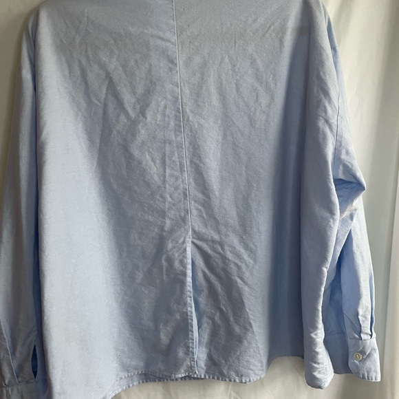Djerf Avenue Organic Cotton Button Up Shirt Light Blue Oversized XL Portugal - Picture 10 of 15